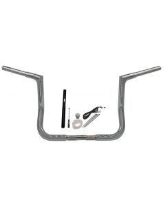 FBI Fat Baggers Chrome 12" EZ Install Flat Top Handlebar Pckg Harley FLH 21-22
