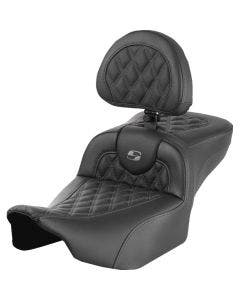 Saddlemen Gray LS Extended Reach RoadSofa Seat W/Backrest Harley 23-25 FLHX/FLTRX