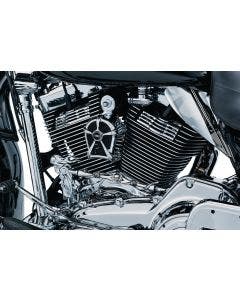 Kuryakyn 7296 Mach 2 Horn Cover Chrome w/ Black Mesh Harley 95-23