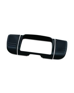 Kuryakyn Gloss Black Deluxe Tri-Line Stereo Trim for Harley Touring & Trike 14-17
