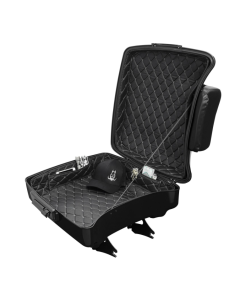HOGWORKZ® Chopped Tour Pack Liner | Black w/ Silver Stitching for Harley FLH/ 97-24