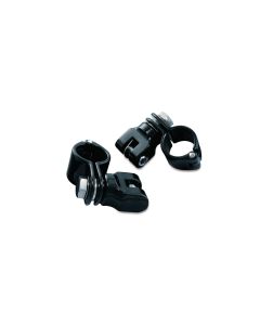 Kuryakyn 7572 Gloss Black Peg Mounts w/ 1-1/4" Magnum Quick Clamps Clevis Harley