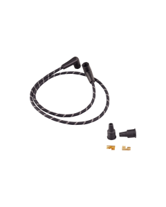 Drag Specialties Braided Universal Black/White Spark Plug Wire 4 Harley 