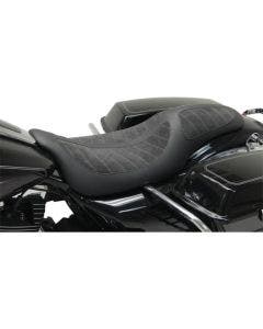 Mustang 76292 Fred Kodlin Signature Series Black 2 up Seat for Harley FLH 08-23