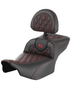 Saddlemen Red LS Extended Reach RoadSofa Seat W/Backrest Harley 23-25 FLHX/FLTRX 