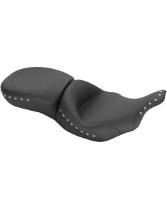 Mustang 76970 Super Touring Chrome Studded Seat for Harley FLHT FLTR 97-07