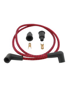 Drag Specialties Braided Universal Red/Black Spark Plug Wire 4 Harley 