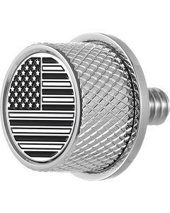 Figurati Steel Contrast American Flag Seat Mounting Knob 4 Harley 65-22 Touring