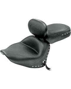 Mustang 79476 2-PC Wide Touring Seat w/ Driver Backrest Yamaha V-Star 1300 1300T 07-17