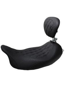 Mustang 79725 Wide Tripper Touring Seat w/ Diamond & Backrest 08-23 Harley FLH/T