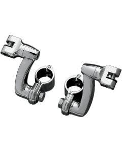 Kuryakyn Chrome Longhorn Offset Footpeg w/ 1.25" Magnum Clamps Highway Mounts