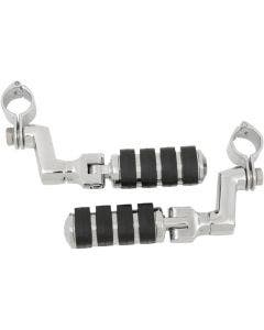 Kuryakyn Chrome Tour-Tech Cruise Offset Mounts Large ISO Footpegs & Quick Clamps