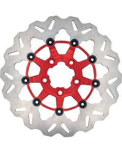 Galfer Wave 11.8" Full Floating Front Brake Rotor W/Red Carrier 4 Harley 08-18 