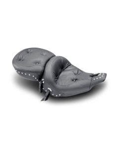 Mustang Seats 75555 Wide Regal Style Chrome Studded Touring Seat Harley FL 91-96