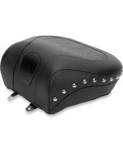 Mustang 79114 Seat Wide Chrome Studded Rear Seat Only for Harley 89-99 FLSTS
