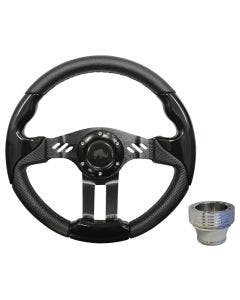 RHOX ACC-SW131 Black / Black Grip 13" Aviator 5 Steering Wheel Kit EZGO
