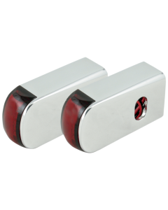 Alloy Art Raw w/ Red LED Red Lens Fender Strut LED Marker Light For Harley Sportster XL 2004-2014