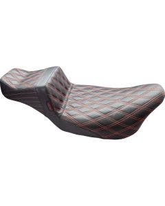 Le Pera Tailwhip DLL Double Diamond W/ Red Thread Seat 4 Harley 08-23 Touring