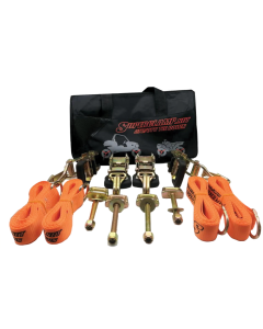 Superclamp ATV UTV Strap Kit 9000 Tie Downs 4 Straps 4 Hooks 1300lb Each