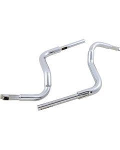 FBI Fat Baggers 1-1/2 Chrome 12" EZ Install Rounded Top Handlebar Batwing 14-20