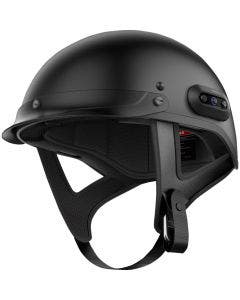 Sena Cavalry 2 Matte Black Half Face Bluetooth Helmet w/ Mesh Intercom - Large