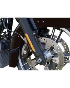 Custom Dynamics LED Front Fork Lightz Amber Lens Black Harley CVO 09-13