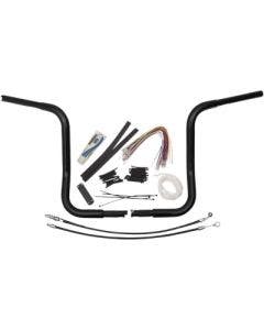 FBI Fat Baggers Black 14" EZ Install Rounded Handlebar Package Harley FLH 08-13