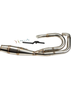 Sawicki 2 into 1 Brushed Shorty Cannon Exhaust Big Inch Motor Harley Dyna 91-17