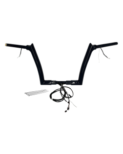 FBI Black 12" Pointed Top Plug n Play EZ 1-1/2" Handlebar Kit Harley 15 FLTRX/S