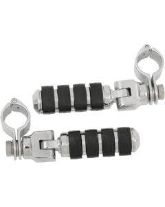 Kuryakyn Chrome Tour-Tech Cruise Clevis Mounts Small ISO Footpegs & Quick Clamps