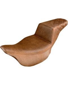 Saddlemen Brown Rear Lattice Stitch LS Diamond Step Up Seat Harley FLH 08-23