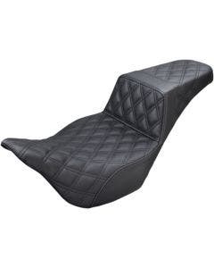 Saddlemen Black Full Lattice Stitch LS Diamond Step Up Seat Harley FLH 08-23