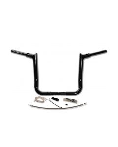 FBI Fat Baggers 1-1/2 Black 12" EZ Install Pointed Handlelbar Cable PKG FLH 08-13