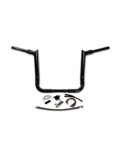 FBI Fat Baggers 1-1/2 Black 16" EZ Install Pointed Handlelbar Cable PKG FLH 08-13