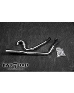 Bad Dad Black True Dual Exhaust Header Tuck-Under Harley Touring 09-16 80919-4