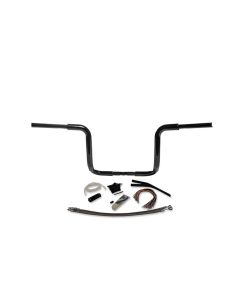 FBI Fat Baggers 1-1/2 Black 16" EZ Install Rounded Top Handlelbar Cable PKG FLH 08-13