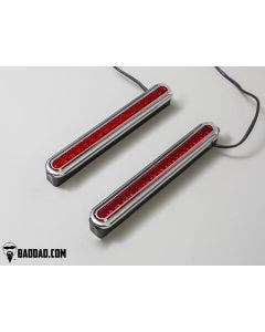 Bad Dad 905 Custom LED  Filler Panel Turn Signals Taillights Chrome Bezel Harley