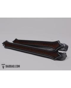 Bad Dad Stretched 12.5" 957 Custom Red LED Filler Panel Turn Signals Taillights Black Bezel