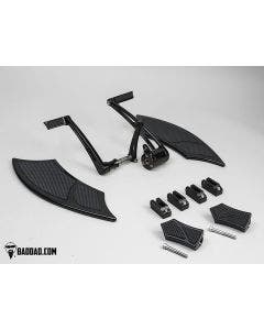 Bad Dad Black Forward Controls Toe Shifter 992 Floorboard Kit Harley FL 81137-1