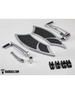 Bad Dad Chrome Forward Controls Toe Shifter 992 Floorboard Kit Harley FL 81137-2