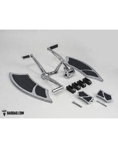 Bad Dad Chrome Forward Controls Heel-Toe Shifter 992 Floorboard Kit Harley 81138
