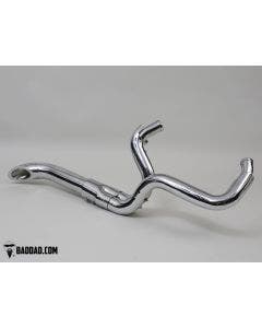 Bad Dad 81211-2 Chrome Angled Competition Series 2-N-1 Exhaust Harley FL 17-Up