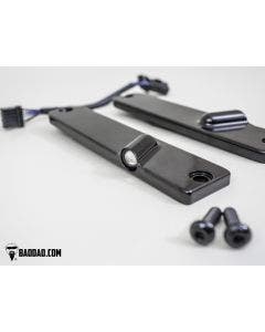 Bad Dad 900 Series Gloss Black Front LED Billet Turn Signals Harley FLS Softail