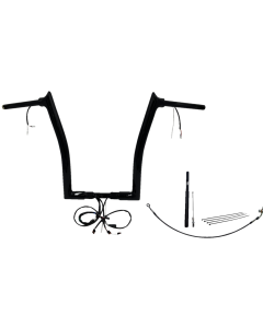 FBI Black 16" Pointed Top Plug n Play EZ 1-1/2" Handlebar Kit Harley 21-23 FLTRX/S FLTRU