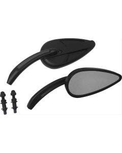 HardDrive Black Vintage Style Head Custom Mirrors Pair Harley Metric Motorcycle