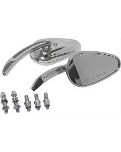 HardDrive Chrome Tapered Style Head Custom Mirrors Pair Harley Metric Motorcycle