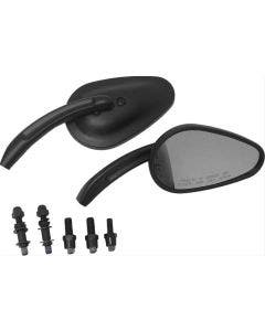 HardDrive Black Tapered Style Head Custom Mirrors Pair Harley Metric Motorcycle
