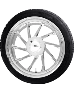 Coastal Moto Hurricane 3D Left Chrome Rear Wheel W/ Falken Azenis Tire 4 Harley