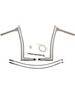 FBI Fat Baggers 1-1/2 Chrome 14" EZ Install Pointed Handlebar Cable PKG FLTR 15-20