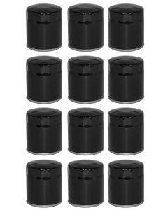 Mid USA 87169 Oil Filter x12 5 Micron Black Smooth Top Harley Big Twin & Evo 80-20